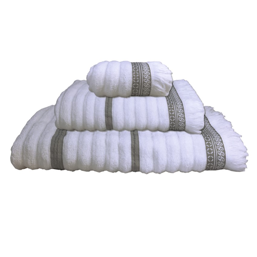 Towel Set White Grey