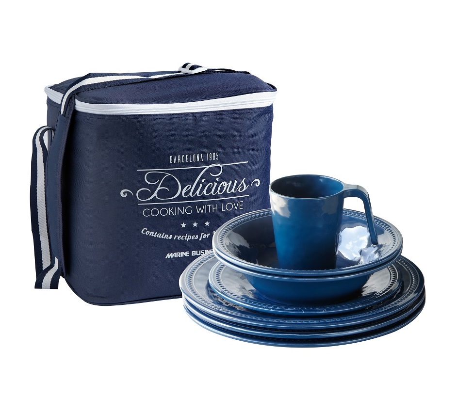 Harmony Blue 4 Place Tableware Set