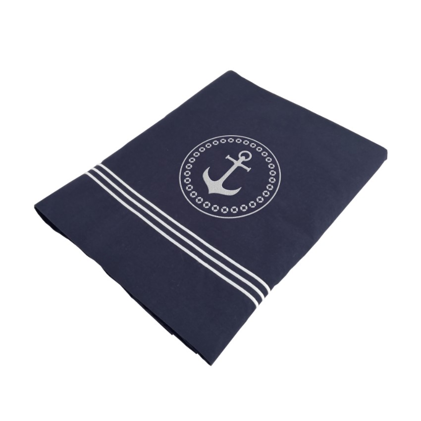 SANTORINI Upper Sheet and Pillow Case - Navy Single