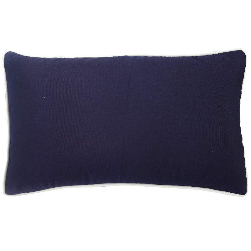 Navy with White Piping Outdoor Cushion Cover