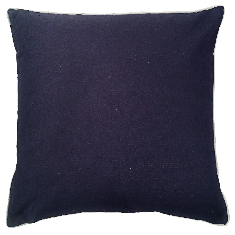 Navy with White Piping Outdoor Cushion Cover