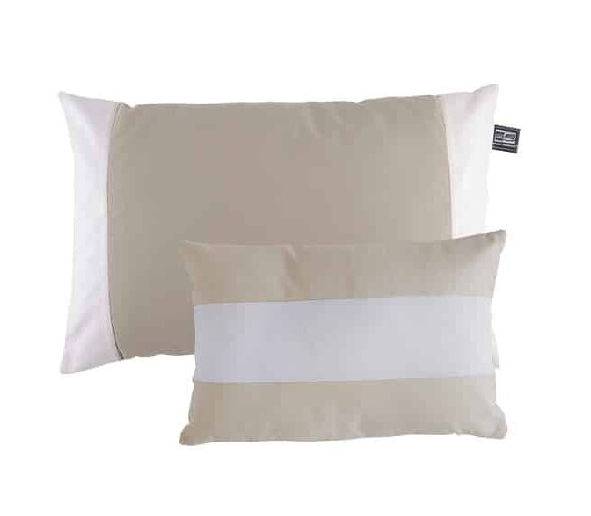 WATERPROOF - Sand & White Cushions Set of 2
