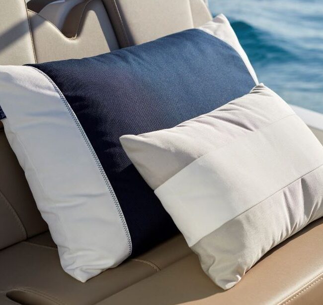 WATERPROOF - Navy & White Cushions Set of 2