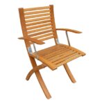 Slatted Teak and Stainless Deck Chair