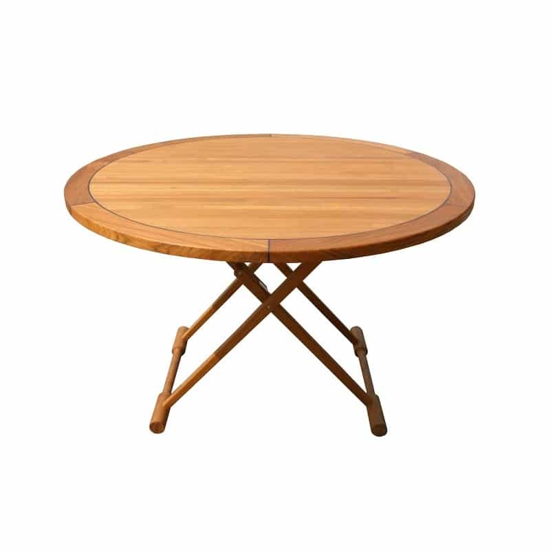 Round Teak Foldable Table 120X120CM - 3 Different Heights