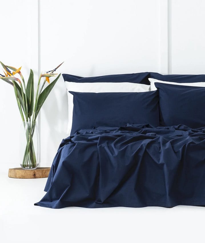 BHUMI - Percale Pillow Cases Navy