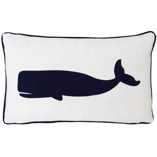Whale - Navy and White Cushion 30x50cm