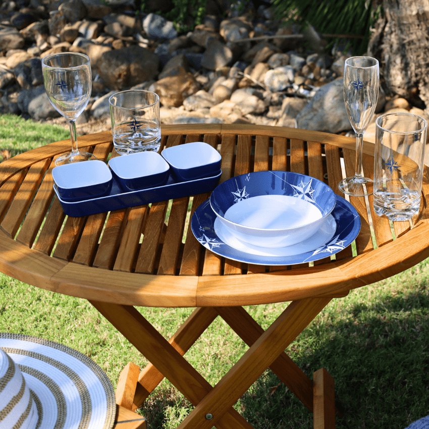 Slatted Oval Teak Side Table