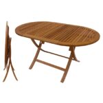 Slatted Oval Teak Table