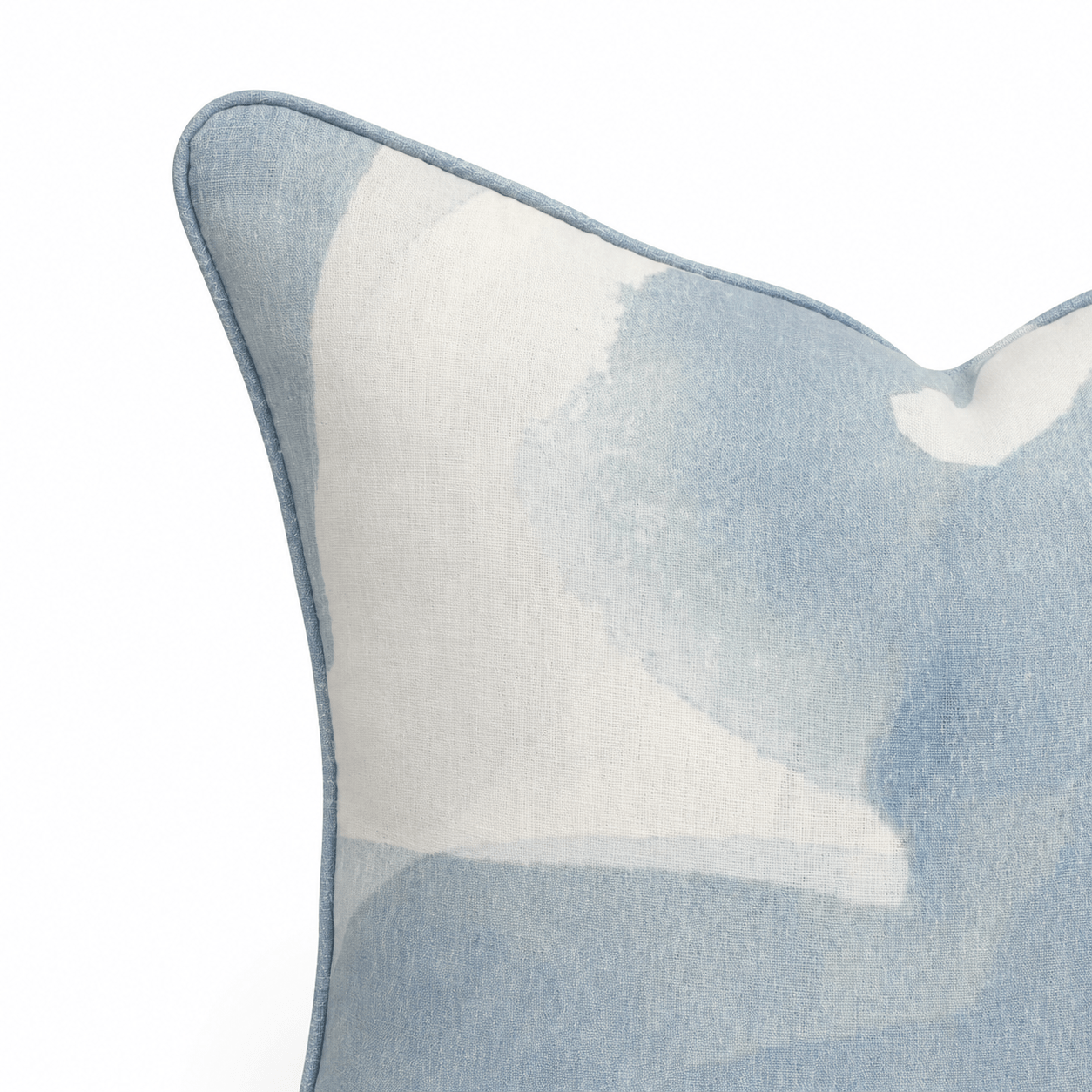 Abstraction Sky Blue Linen Cushion