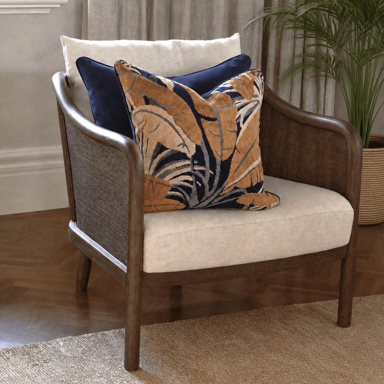 Palm Springs Topaz Designer Velvet Cushion | 50 x 50cm